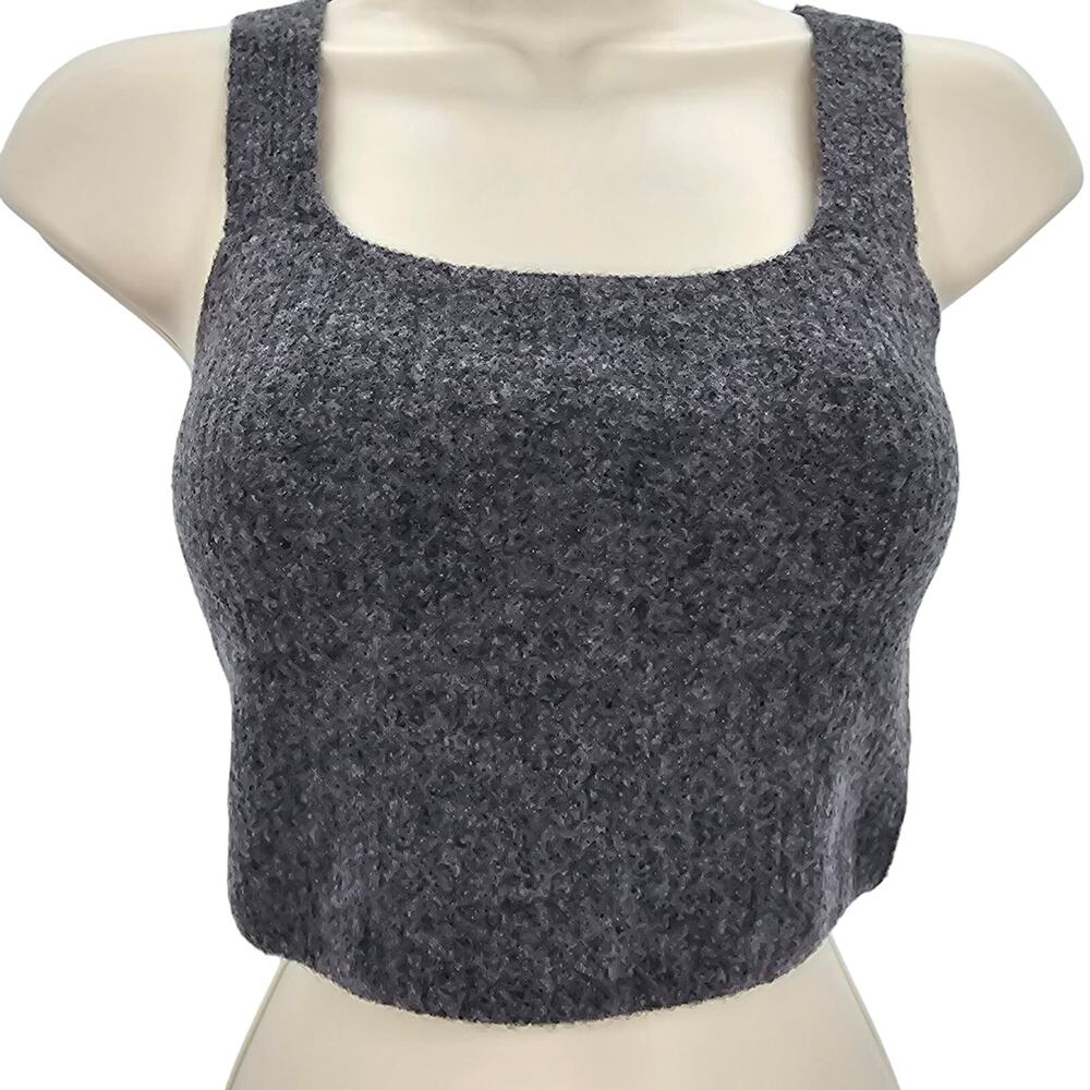 Everlane Woman size L The Cozy Stretch Tank Top Cropped Wool Blend Gray NEW